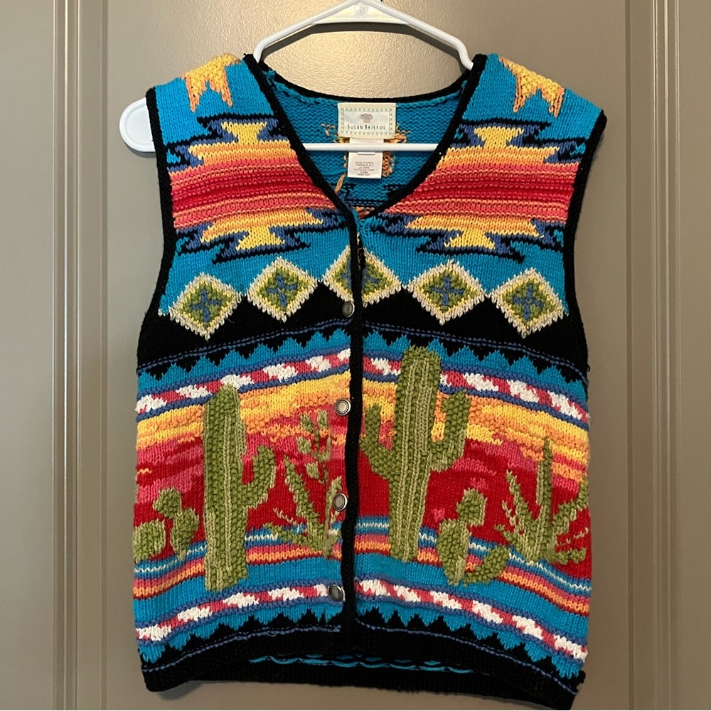 SOUTHWESTERN SWEATER VEST - SUSAN BRISTOL